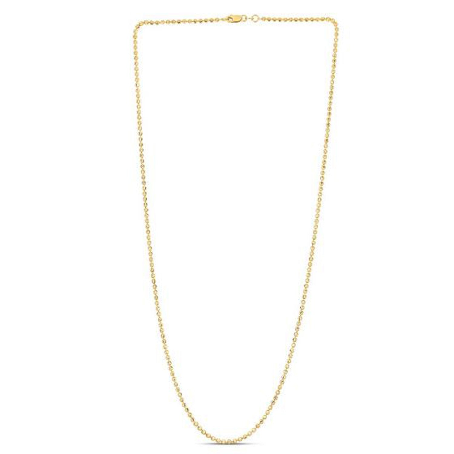 Moon Cut Bead Chain in 14k Yellow Gold (2.00 mm) - Coolpeacock
