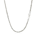 Rhodium Plated 2.2mm Sterling Silver Sparkle Style Chain (2.20 mm) - Coolpeacock