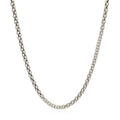 Rhodium Plated 2.5mm Sterling Silver Popcorn Style Chain (2.50 mm) - Coolpeacock