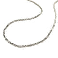 Rhodium Plated 2.5mm Sterling Silver Popcorn Style Chain (2.50 mm) - Coolpeacock