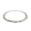 Rhodium Plated Sterling Silver Curb Style Bracelet (7.20 mm) - Coolpeacock
