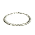 Rhodium Plated Sterling Silver Curb Style Bracelet (7.20 mm) - Coolpeacock