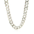 Rhodium Plated Sterling Silver Curb Style Chain (10.20 mm) - Coolpeacock