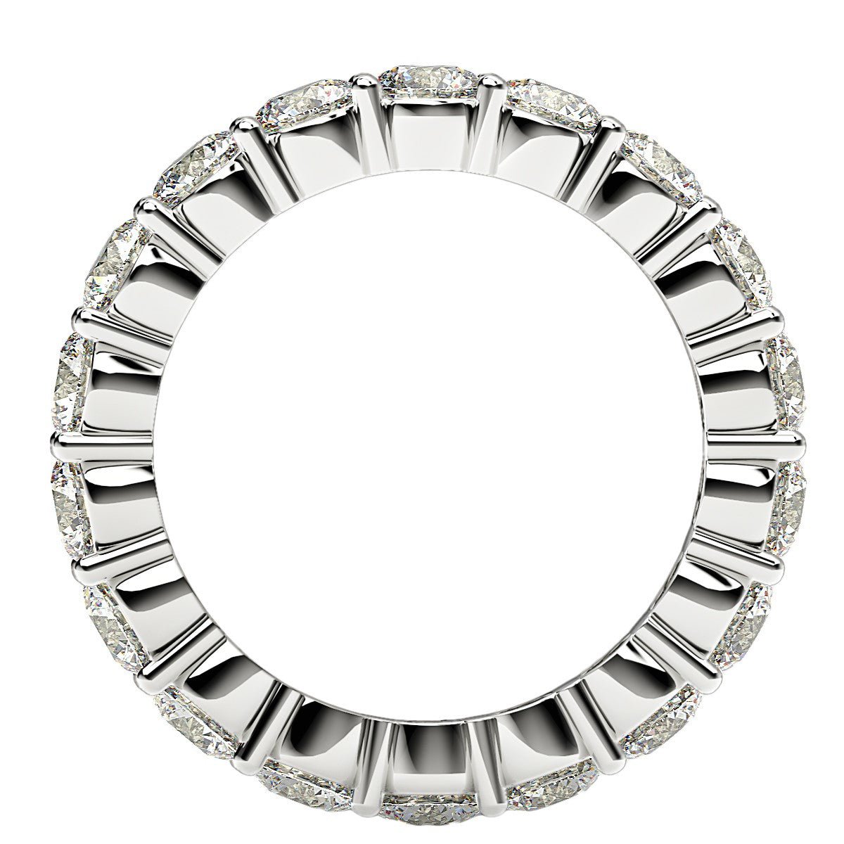Round Cut Lab Grown Diamond Eternity Ring in 14k White Gold (2 cttw FG/VS2) - Coolpeacock