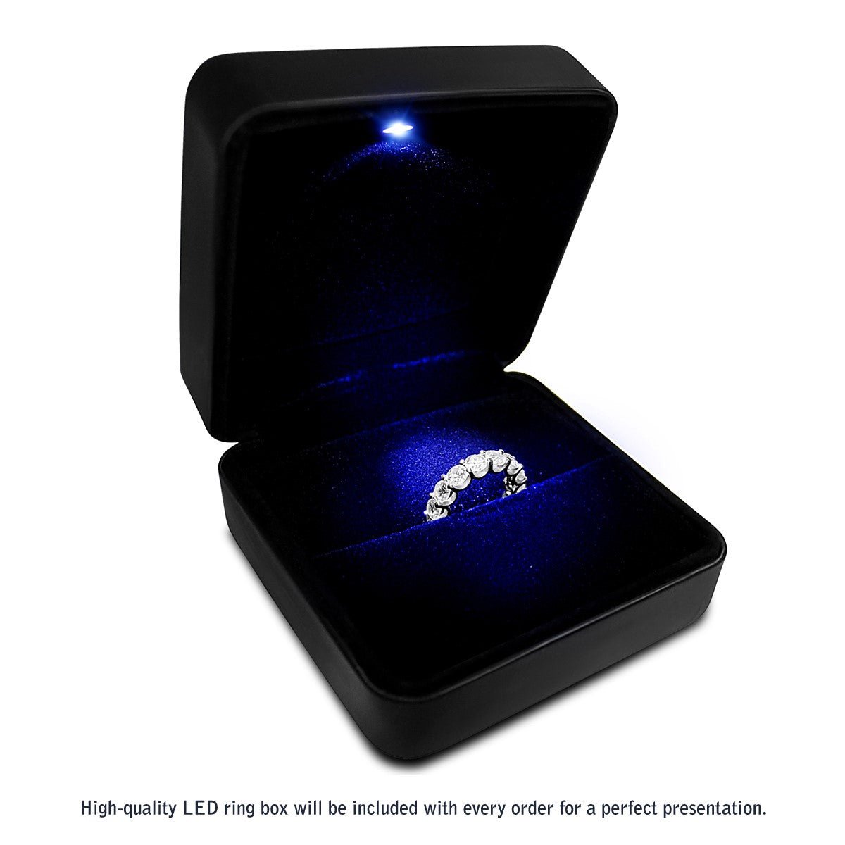 Round Cut Lab Grown Diamond Eternity Ring in 14k White Gold (3 cttw FG/VS2) - Coolpeacock