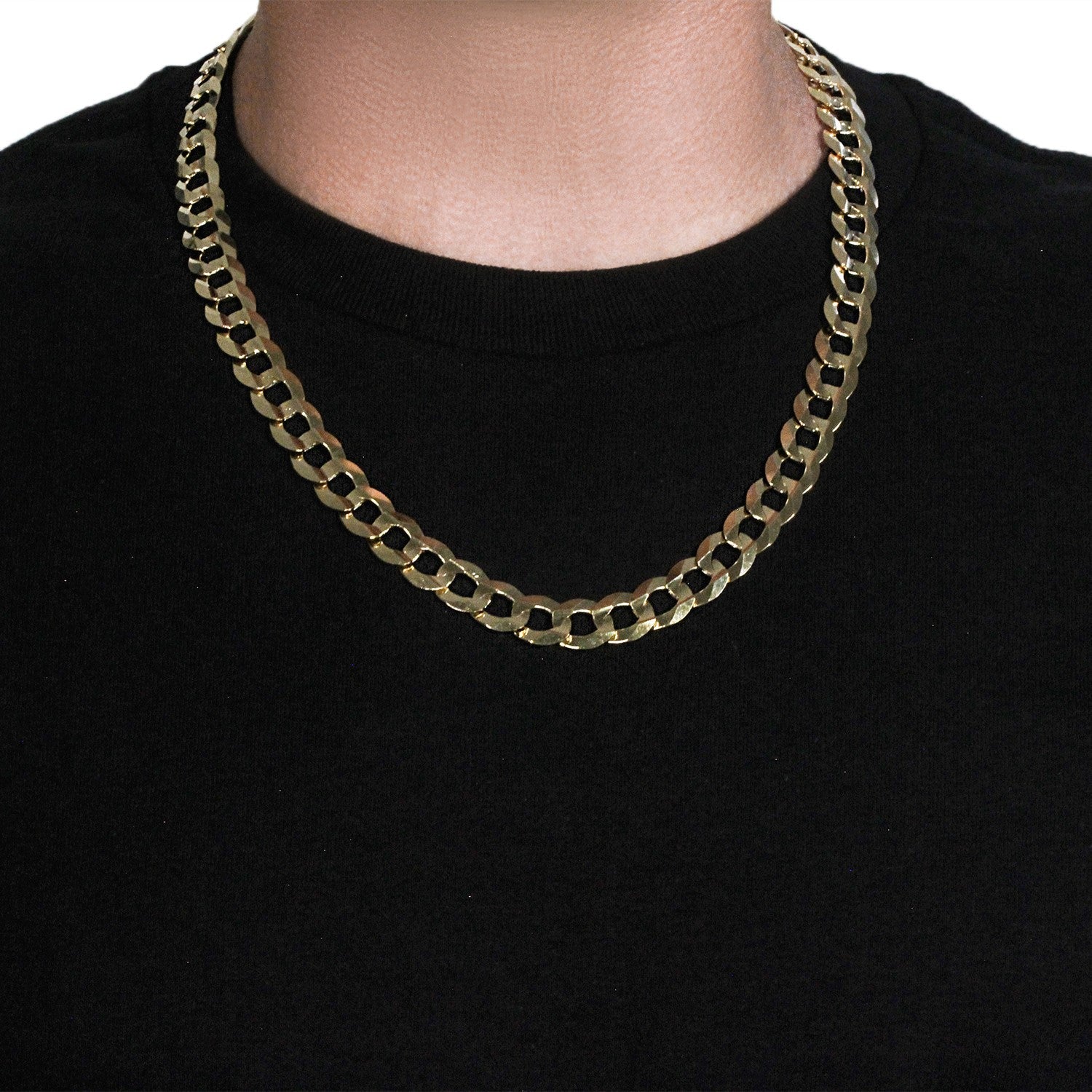 Solid Curb Chain in 14k Yellow Gold (12.18 mm) - Coolpeacock