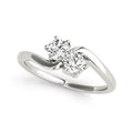 Solitaire Two Stone Diamond Ring in 14k White Gold (1/2 cttw) - Coolpeacock
