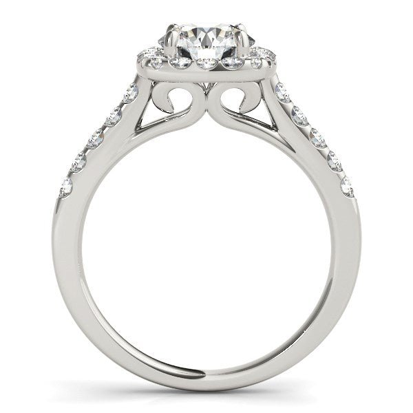 Square Shape Halo Diamond Engagement Ring in 14k White Gold (1 1/2 cttw) - Coolpeacock