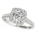 Square Shape Halo Diamond Engagement Ring in 14k White Gold (1 1/2 cttw) - Coolpeacock