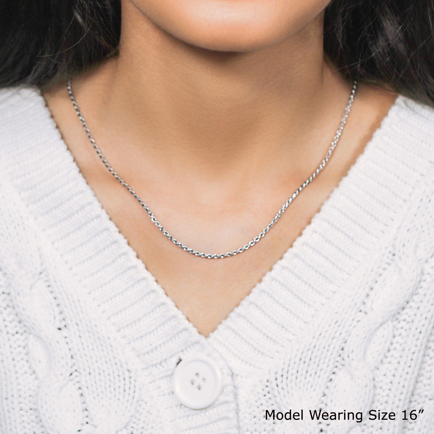 Sterling Silver 1.8mm Diamond Cut Rope Style Chain - Coolpeacock