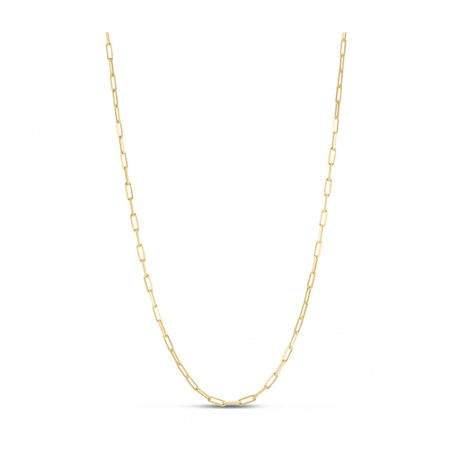 Sterling Silver Gold Plated Paperclip Chain (2.50 mm) - Coolpeacock