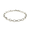 Sterling Silver Polished Charm Bracelet with Rhodium Plating (5.10 mm) - Coolpeacock