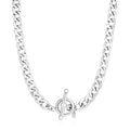 Sterling Silver Polished Wide Link Toggle Necklace - Coolpeacock