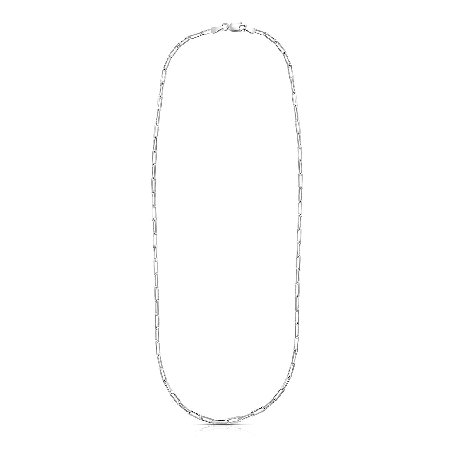 Sterling Silver Rhodium Plated Paperclip Chain (3.00 mm) - Coolpeacock