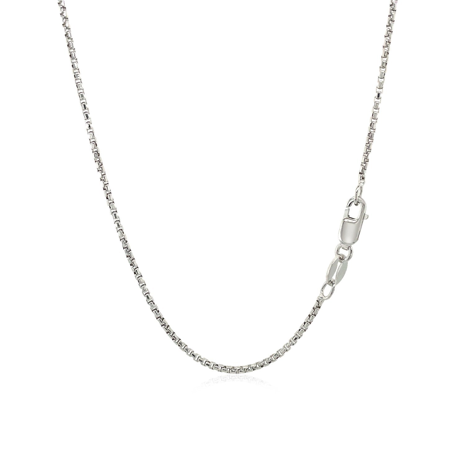 Sterling Silver Rhodium Plated Round Box Chain (1.30 mm) - Coolpeacock