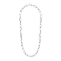Sterling Silver Wide Paperclip Chain Necklace - Coolpeacock