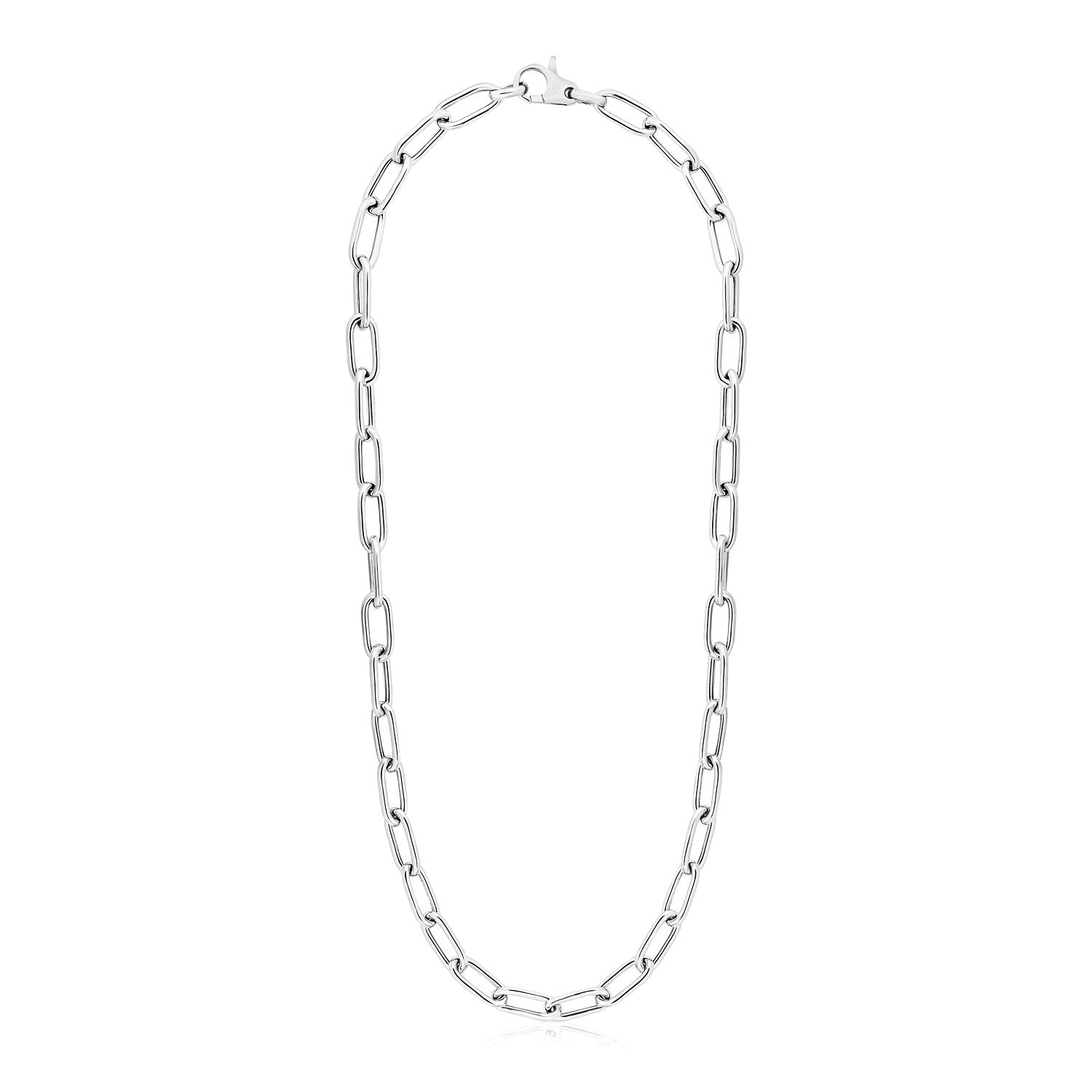 Sterling Silver Wide Paperclip Chain Necklace - Coolpeacock