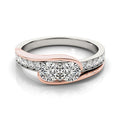Two Stone Diamond Ring in 14k White And Rose Gold (3/4 cttw) - Coolpeacock