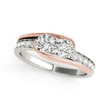 Two Stone Diamond Ring in 14k White And Rose Gold (3/4 cttw) - Coolpeacock